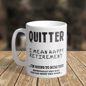 Funny 15oz Retirement Coffee Mug: Ceramic Quitter Retirement Tea Cup Gift